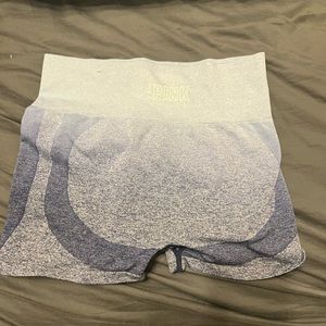 Victoria Secret Pink Seamless High Waist Workout Shorties blue ombré